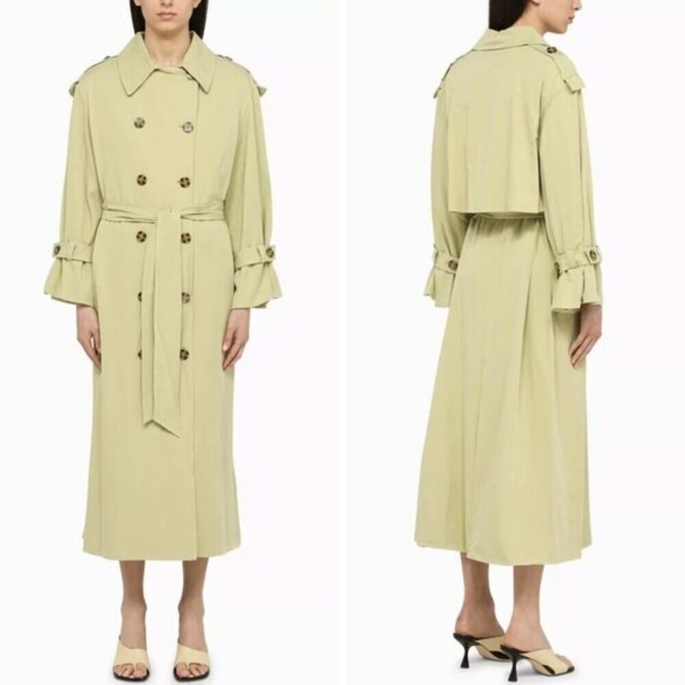 New! By Malene Birger double-breasted button-fastening coat green, size 40